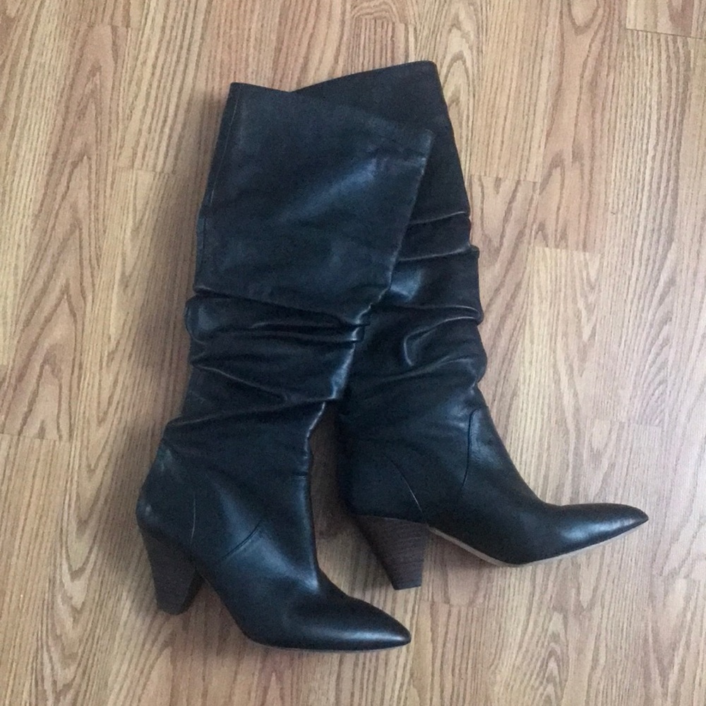 Antonio Melani Black Slouchy Knee High Boots